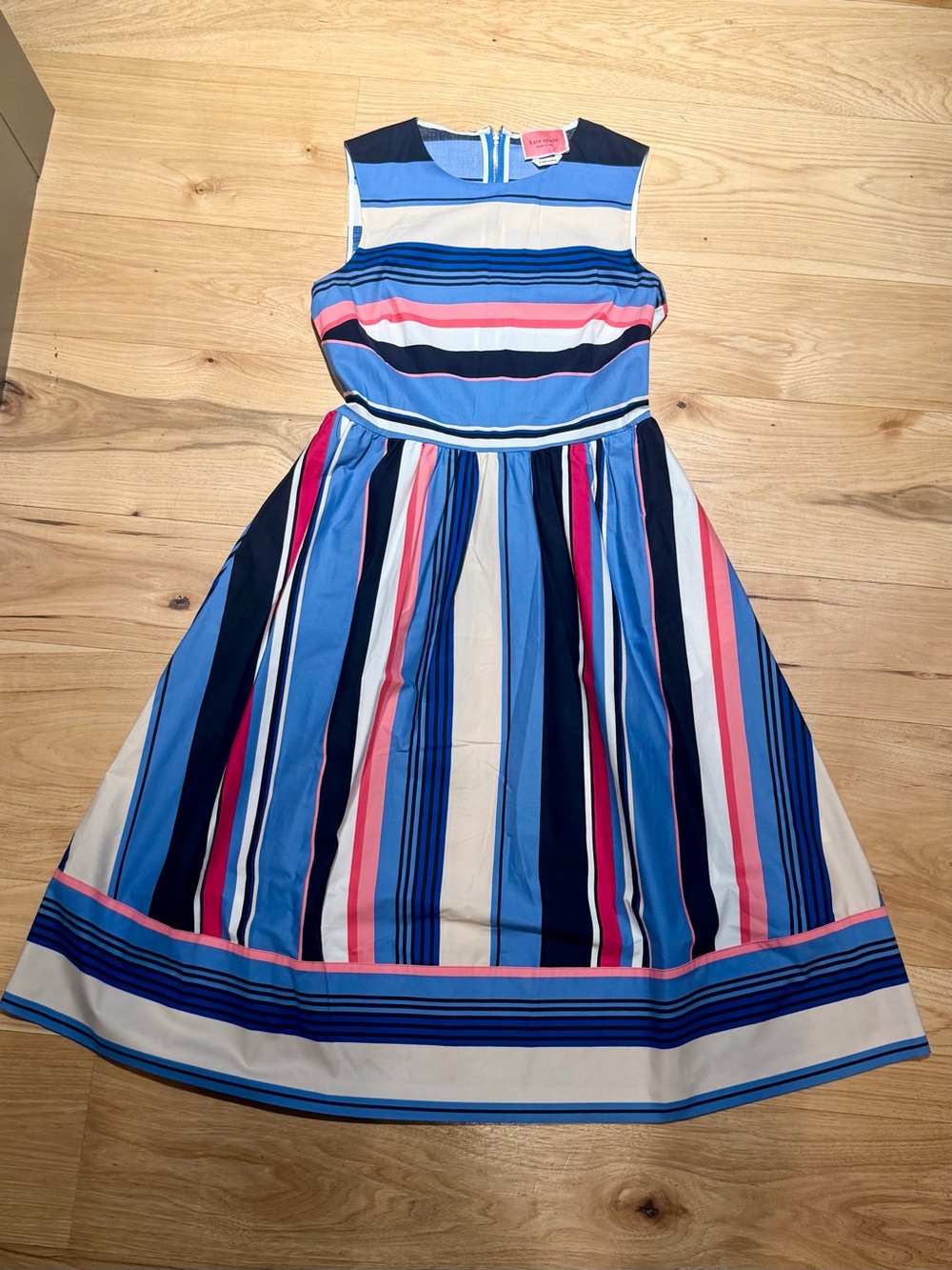 kate spade Girls Sleeveless Striped Dress in Blue, Navy & Pink